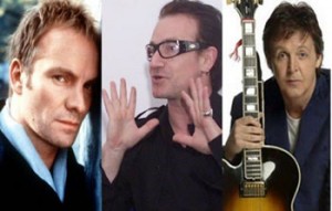 Carlos Canales, Sting, Paul McCartney , Bono