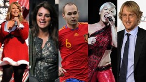 Penélope Cruz, Victoria Beckham, Andrés Iniesta, Mariah Carey, Marion Cotillard, Owen Wilson, Pink