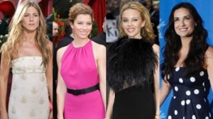 Jennifer Aniston, Demi Moore, Jessica Biel, Kilye Minoge