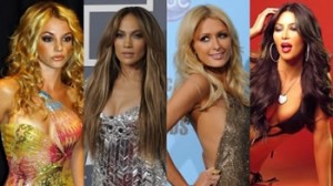 Britney Spears, Jennifer López, Paris Hilton, Kim Kardashian