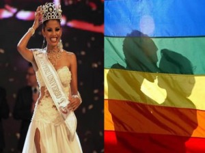 Cindy Mejía , Miss Perú Universo 2012 , Miss Perú , Movimiento Homosexual de Lima , MHOL , La Moche es Mía , Carlos Carlín