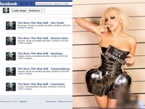 Lady Gaga , Facebook , Estadio Nacional de Lima , Conciertos en Lima