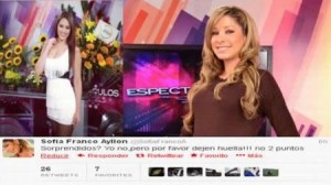 Redes Sociales , ráting , Twitter , Farándula Peruana , Sofía Franco, Karen Schwarz