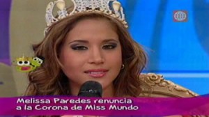 renuncia , Miss Perú Mundo , organización , Dos sapos una reina , Melissa Paredes