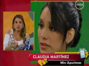 Claudia Martínez , Miss Apurímac , Tito Paz , Amor Amor Amor , Miss Perú